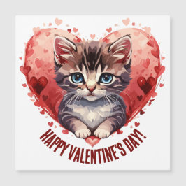 Fijne Valentijnsdag Kleine Kitten met Hart
