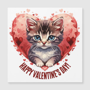 Fijne Valentijnsdag Kleine Kitten met Hart