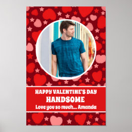 Fijne Valentijnsdag Knappe Gepersonaliseerde Foto Poster