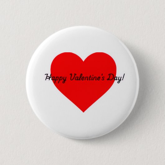 Fijne Valentijnsdag Knop Ronde Button 5,7 Cm (Voorkant)