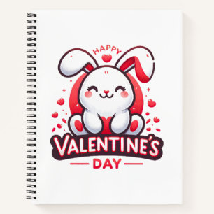 Fijne Valentijnsdag Knuffel Konijn Notitieboek