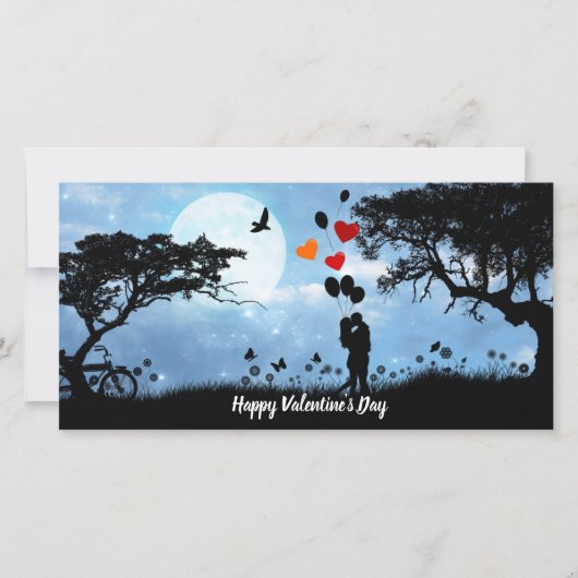 Fijne Valentijnsdag Koppel plat kaart (Voorkant)
