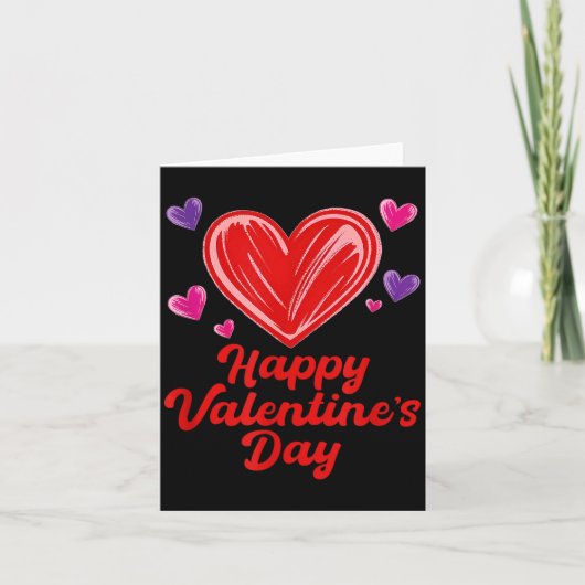 Fijne valentijnsdag krabbel harten kaart (Voorkant)