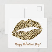 Fijne Valentijnsdag! Leopard Kiss Briefkaart (Voorkant / Achterkant)
