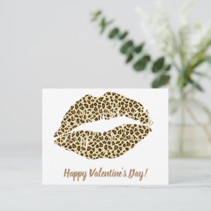 Fijne Valentijnsdag! Leopard Kiss Briefkaart