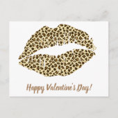 Fijne Valentijnsdag! Leopard Kiss Briefkaart (Voorkant)