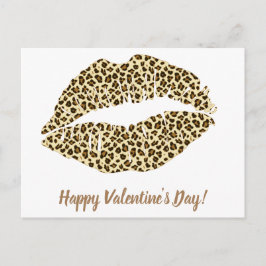 Fijne Valentijnsdag! Leopard Kiss Briefkaart