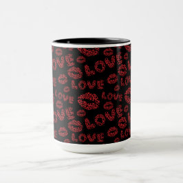 Fijne Valentijnsdag Liefde Elegante Rood &Zwart Mok
