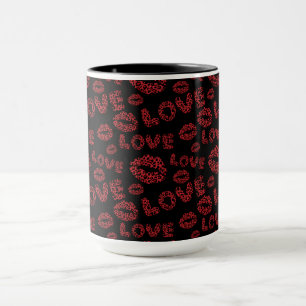 Fijne Valentijnsdag Liefde Elegante Rood &Zwart Mok
