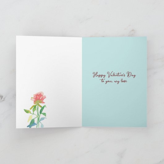 Fijne Valentijnsdag Liefs Rozen Kaart (Binnen)