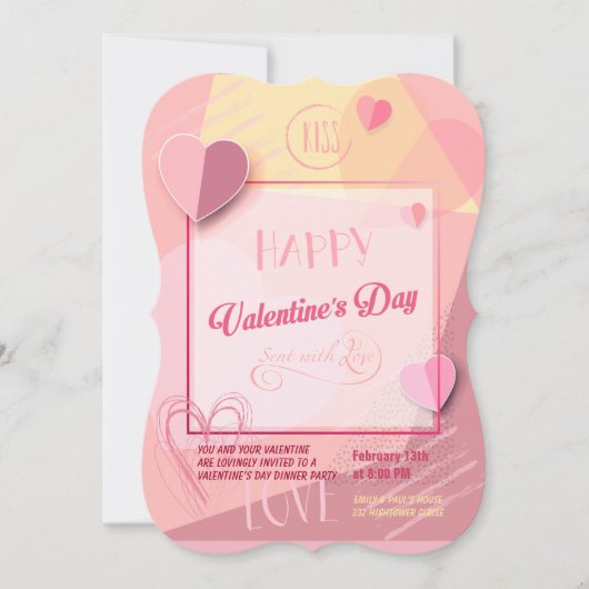 Fijne Valentijnsdag Lieve Elegant Kaart (Voorkant)