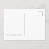 Fijne Valentijnsdag Lieve vriend Mucha Pink Feestdagenkaart (Achterkant)