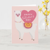 Fijne Valentijnsdag | Llama Liefde Kaart (Gele Bloem)