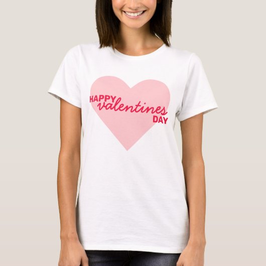 Fijne Valentijnsdag| Love Heart Modern Trendy T-shirt (Voorkant)