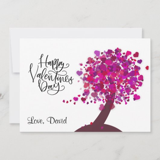Fijne Valentijnsdag| Love Heart Shape Tree Feestdagenkaart (Voorkant)