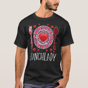 Fijne Valentijnsdag Lunch Lady Leopard Hea T-shirt