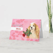 Fijne Valentijnsdag mama met hond en Roos
