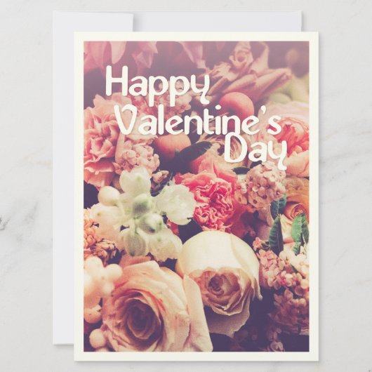 Fijne Valentijnsdag met  bloem Bouquet (Voorkant)