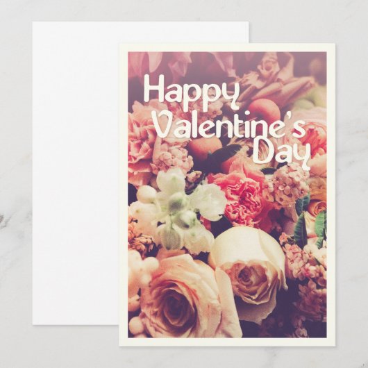 Fijne Valentijnsdag met  bloem Bouquet (Voorkant / Achterkant)