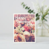 Fijne Valentijnsdag met  bloem Bouquet Feestdagenkaart (Staand voorkant)