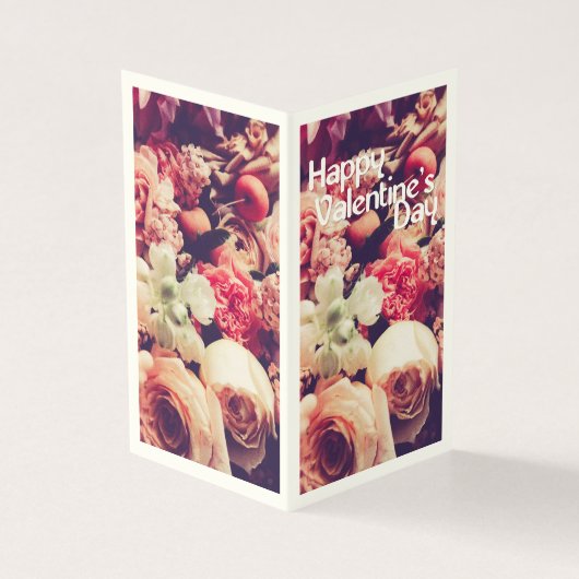 Fijne Valentijnsdag met  bloem Bouquet Kaart (Buitenkant)