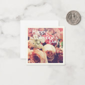 Fijne Valentijnsdag met  bloem Bouquet Notitiekaartje (Voorkant / Achterkant in situ)