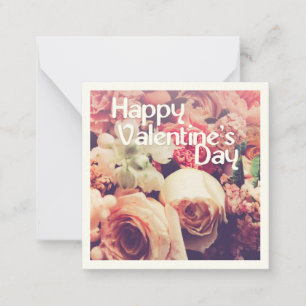 Fijne Valentijnsdag met  bloem Bouquet Notitiekaartje
