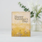 Fijne Valentijnsdag met  bloem Feestdagenkaart (Staand voorkant)