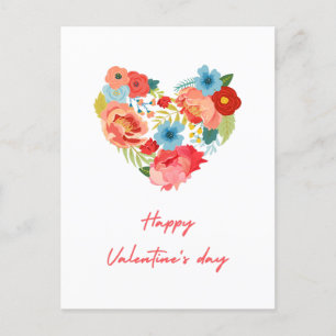 Fijne Valentijnsdag met bloemen kleurrijk Feestdagenkaart