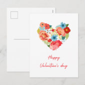 Fijne Valentijnsdag met bloemen kleurrijk Feestdagenkaart (Voorkant / Achterkant)