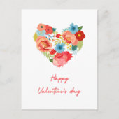 Fijne Valentijnsdag met bloemen kleurrijk Feestdagenkaart (Voorkant)