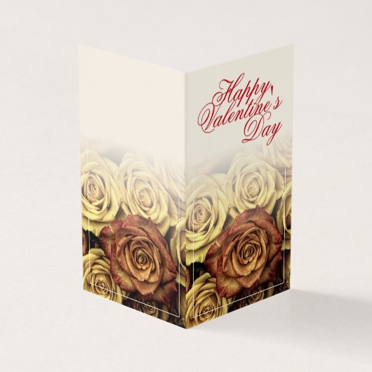 Fijne Valentijnsdag met de gele Rosenbouquet Kaart (Buitenkant)