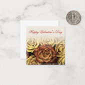 Fijne Valentijnsdag met de gele Rosenbouquet Notitiekaartje (Voorkant / Achterkant in situ)