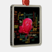 Fijne Valentijnsdag met elegante rode rozen Metalen Ornament (Rechts)