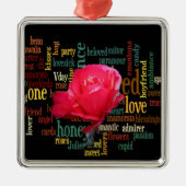 Fijne Valentijnsdag met elegante rode rozen Metalen Ornament (Voorkant)