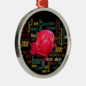 Fijne Valentijnsdag met elegante rode rozen Metalen Ornament (Rechts)