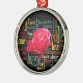 Fijne Valentijnsdag met elegante rode rozen Metalen Ornament (Links)