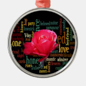 Fijne Valentijnsdag met elegante rode rozen Metalen Ornament (Voorkant)