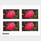 Fijne Valentijnsdag met elegante rode rozen Rechthoekige Sticker (Vel)