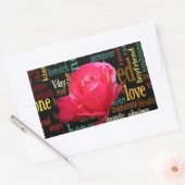 Fijne Valentijnsdag met elegante rode rozen Rechthoekige Sticker (Envelop)