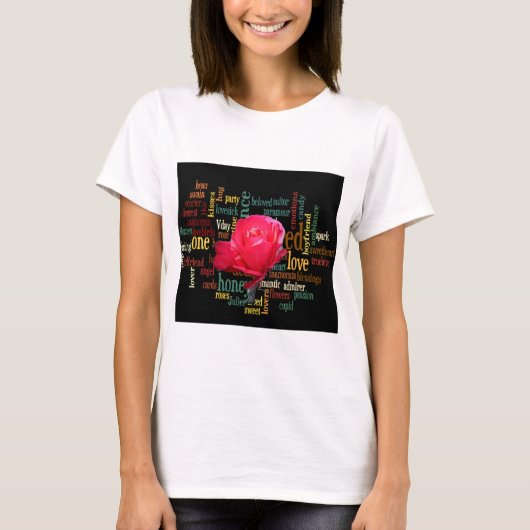 Fijne Valentijnsdag met elegante rode rozen T-shirt (Voorkant)