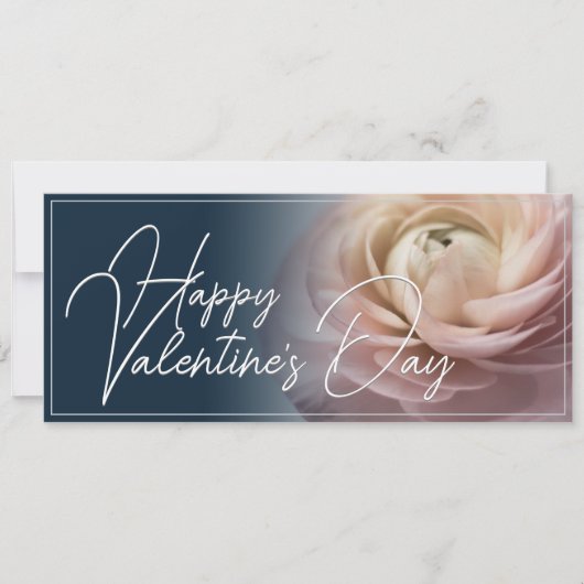 Fijne Valentijnsdag met grote roze roze roos (Voorkant)