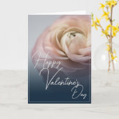 Fijne Valentijnsdag met grote roze roze roos Kaart (Gele Bloem)