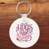 Fijne Valentijnsdag met handschoenen en kussen Sleutelhanger (Voorkant)