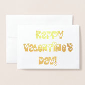 Fijne Valentijnsdag met hart Foto en naam toevoege Folie Kaarten (Voorkant met envelop)