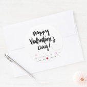 Fijne Valentijnsdag met hart op lijnen Ronde Sticker (Envelop)