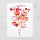 Fijne Valentijnsdag met hartvormige ballonnen Briefkaart (Voorkant)