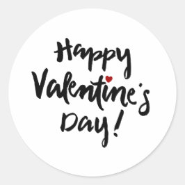 Fijne Valentijnsdag met het kleine rode hart Ronde Sticker