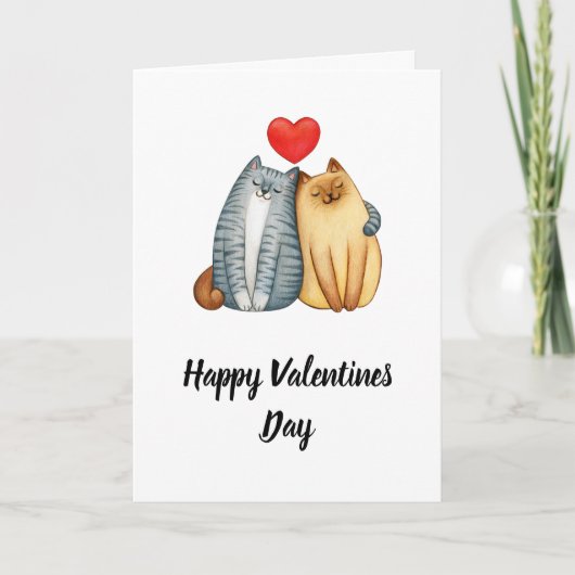 Fijne Valentijnsdag met katten Feestdagen Kaart (Voorkant)