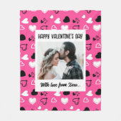 Fijne Valentijnsdag met liefde Fleece Deken (Voorkant)